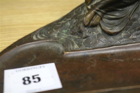 A Secessionist bronze inkstand